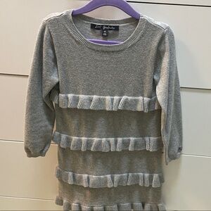 Gray Ruffled Sweater girls lili gaufrette dress size 4